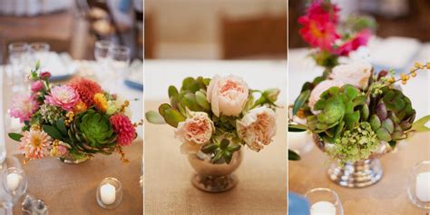 Succulent Wedding Reception Centerpieces Bright Colors