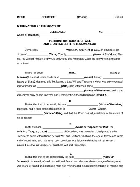 Petition Probate Form Fill Out And Sign Printable Pdf Template