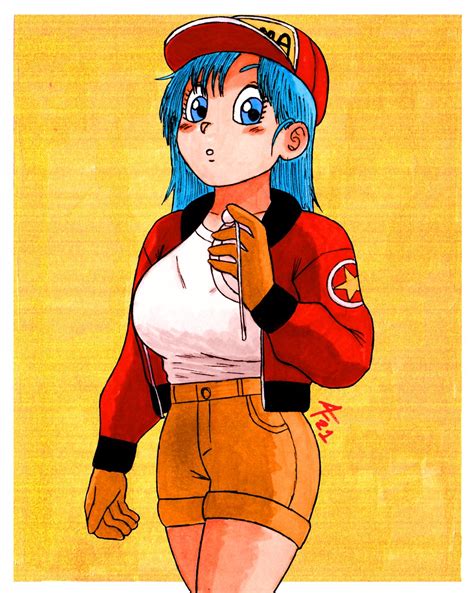 Safebooru 1girl Aaronhibiki Bare Legs Baseball Cap Blue Hair Blush Breasts Bulma Dragon Ball