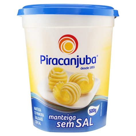 Manteiga Sem Sal Piracanjuba Pote 500g Supermercado Modelo