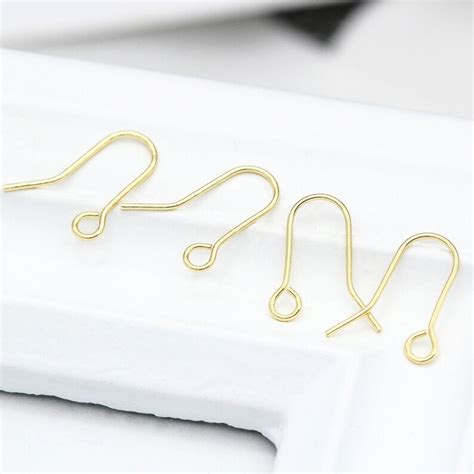 K Gold Filled Simple Earring Hooks Earing With Loop Etsy