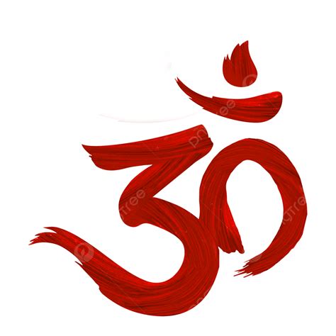 Red Brush Stroke Om Hindu Symbol Aum Jai Shri Ram Om Hindu Symbol