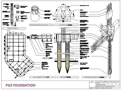 Pile Foundation Section Plan Cadbull Images And Photos Finder