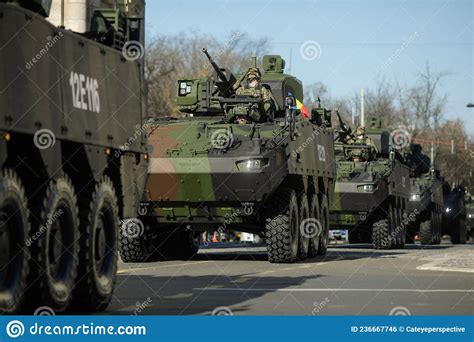 Romanian Army Soldiers On Piranha V Armored Vehicles Prepare For The