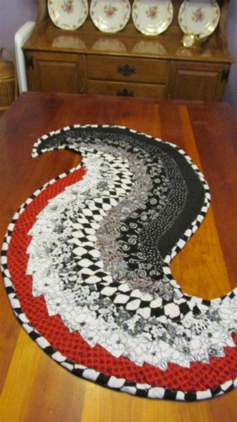 Spicy Spiral Table Runner With A Black White And By 3chickssewing