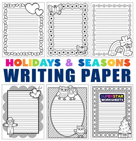 Kindergarten Writing Paper With Lines Writing Paper For Kids