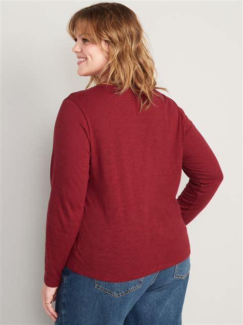 Everywear Slub Knit Long Sleeved T Shirt For Women Old Navy