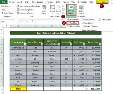 How To Sum Columns In Excel When Filtered 7 Ways Exceldemy