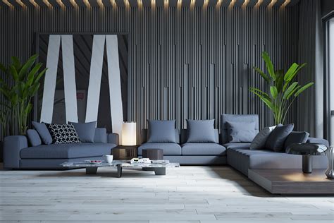 Beautiful Monochrome Living Rooms With Sectional And Black
