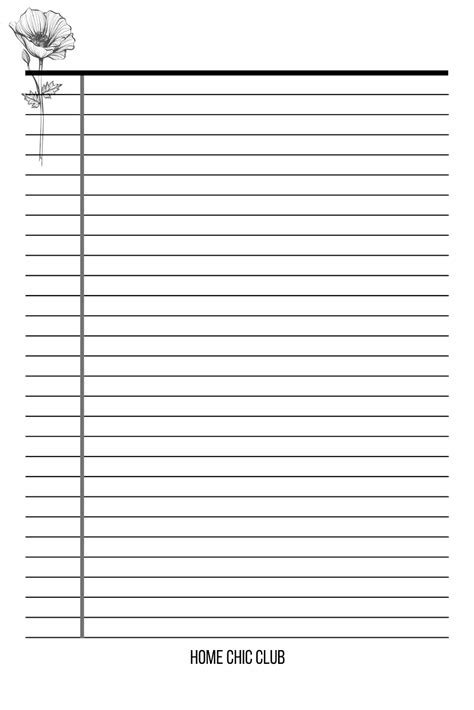 Printable Notes Sheet