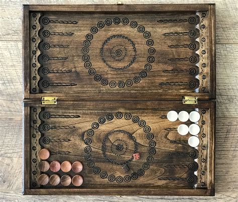 Handmade Backgammon Set Wooden Backgammon Board T For Etsy