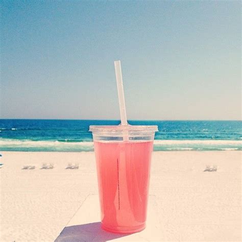 The Perfect Beach Drink Sipping On Some Pink Strawberry Lemonade