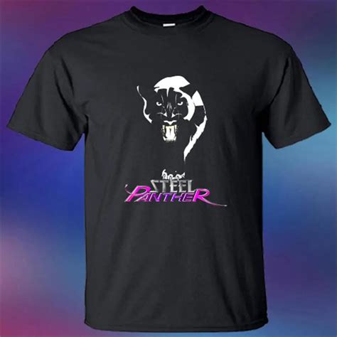 Gildan New Steel Panther Panther Rock Band Legend Logo Mens Black T