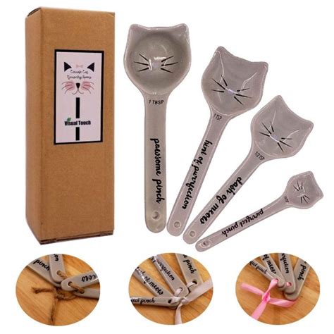 Ceramic Cat Measuring Spoons Free Shipping Usa The Great Cat Store