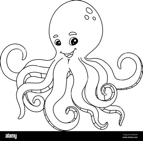 Octopus Coloriage Page Isolé Pour Les Enfants Image Vectorielle Stock