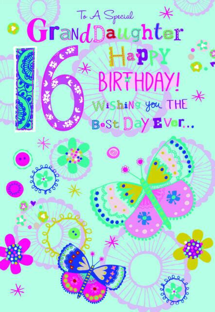 Special Granddaughter On Your 16th Birthday Greeting Card For Sale