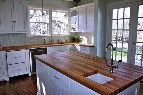 Wood Countertop Is Great For A Farmhouse Style Kitchen Off White