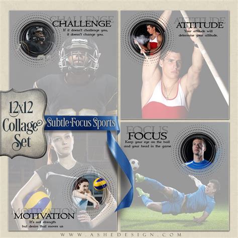 Photoshop Templates Sports Collage Set 4 12x12s Subtle Etsy In 2021