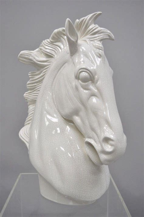 Large 25 Pair Of Blanc De Chine White Porcelain Horse Head Bust