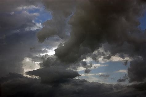 Dramatic Storm Clouds Against A Background Of Blue Sky Digital Art By
