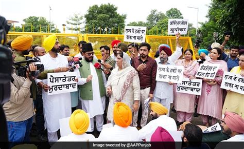 punjab assembly session aap mlas protest after punjab assembly session cancelled
