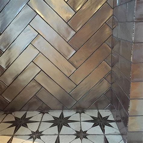 Industrial Metal Silver Metallic Wall Tile 75x30cm Metallic Tiles