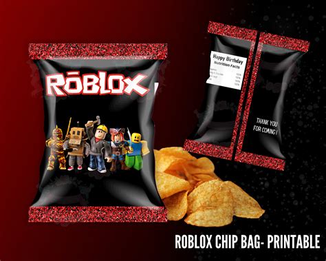 Roblox Chips Bag Printable Roblox Chip Bag Birthday Party I Design You