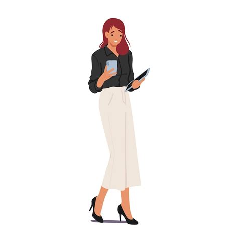 Premium Vector Modern Businesswoman Character Confidently Walks With