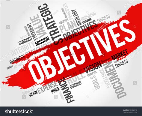 Objectives Word Cloud Business Concept Stock Illustration 381548710