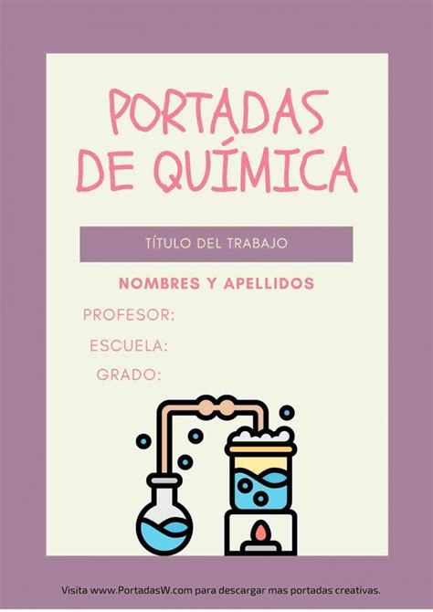 Portada De Química Para Proyectos En Word