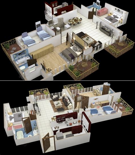 3 Bedroom With 3 Balconies Interior Design Ideas