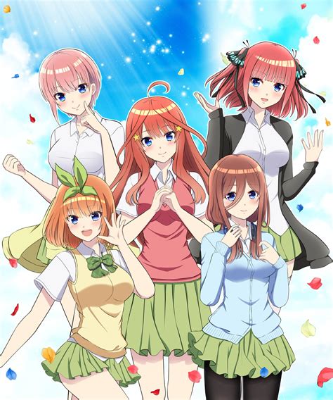 Short Hair Long Hair Pink Hair Redhead Brunette Twins Group Of Women Anime Anime Girls
