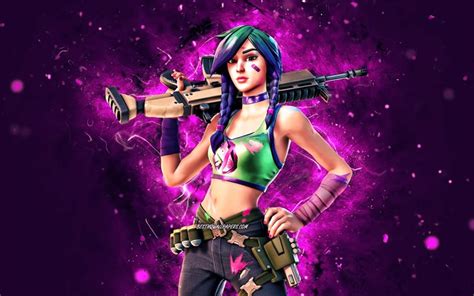 Download Wallpapers Splatterella 4k Purple Neon Lights 2020 Games