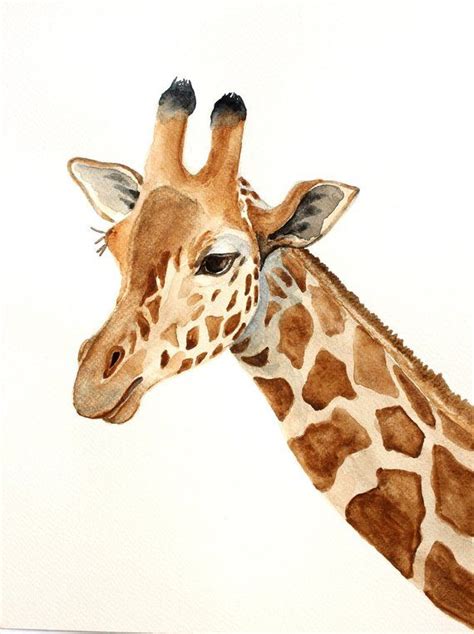 Giraffe Original Watercolor Painting Giraffe Painting Animals Of Africa