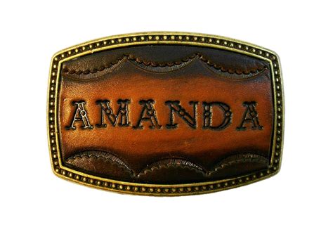 Custom Tooled Leather Belt Buckle Made To Order Names Or Initials Up