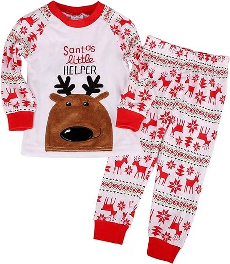 Niños pijamas de renos establece ropa de los niños Set niños de Navidad