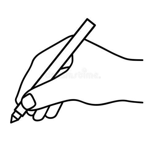 Hand Holding A Pen Illustration By Crafteroks Stock Vector
