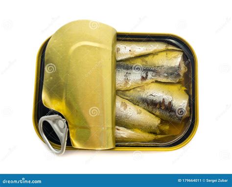 Sardines Isolated On A White Background Sardines In A Tin Can Stock