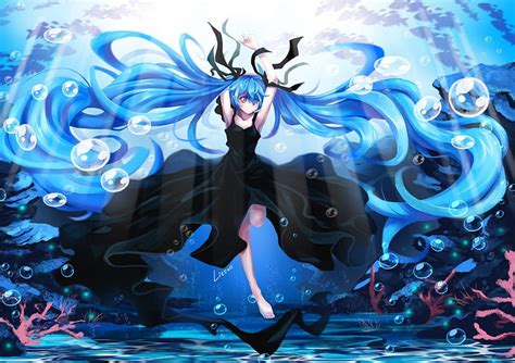 1366x768px 720p Free Download Deep Sea Pretty Float Hatsune Miku Bonito Magic Sweet