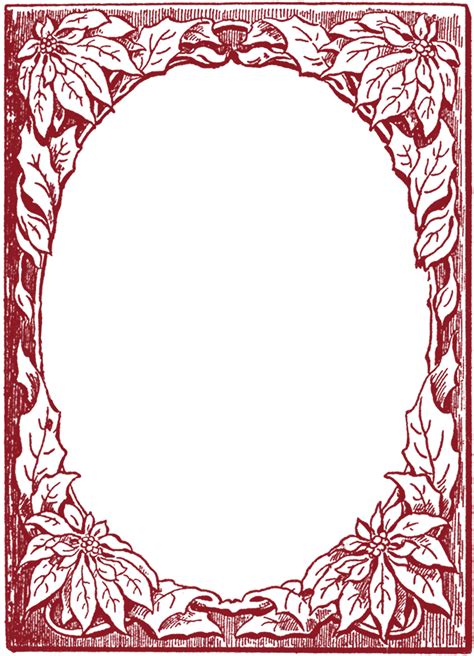 Poinsettia Frame Graphicsfairy Red The Graphics Fairy