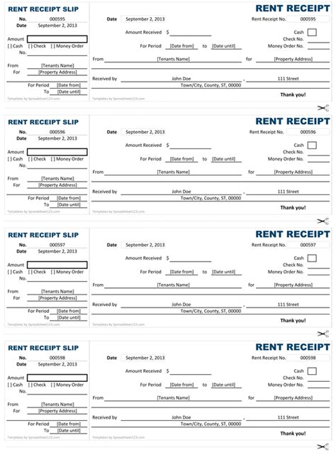 Rent Receipt Free Rent Receipt Template For Excel Free Receipt Templates In Ms Word Pdf