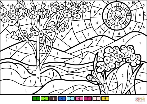 Spring Color By Number Pages Coloring Pages