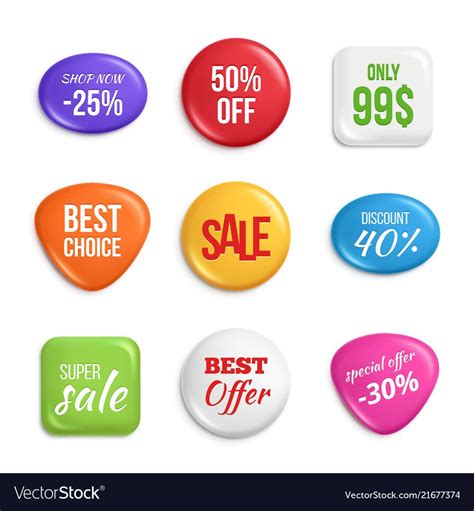 Sale Badges With Different Colors And Prices