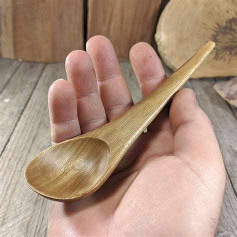 Wooden Spoon Hand Carved Handmade Wood Table Spoon Dessert Spoon