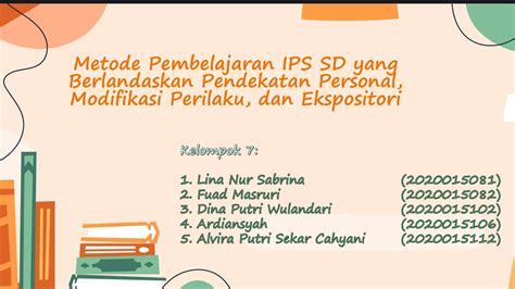 Metode Pembelajaran Ips Sd Yang Berlandaskan Pendekatan Personal