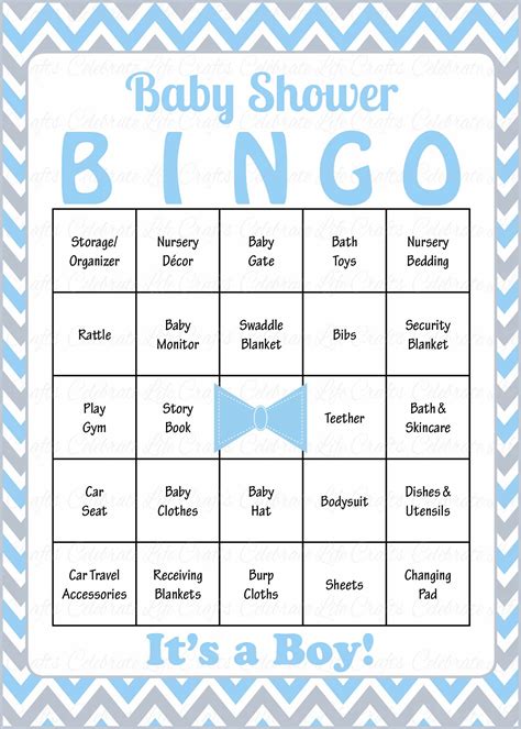 Free Printable Baby Shower Bingo Cards For 30 People Little Man Baby
