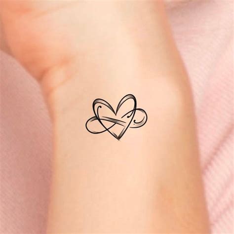 Infinity Heart Tattoo Heart Temporary Tattoo Infinity Etsy