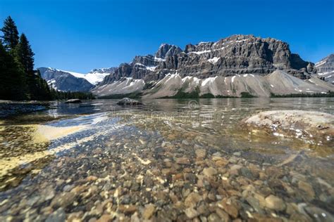 Bow Lake In Banff National Park Along The Icefields Parkway In Summer