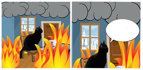This Is Fine Meme But With A Cat Blank Template Imgflip