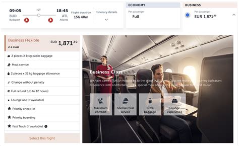 Turkish Airlines Z Class Business Flexible Refundable Flyertalk
